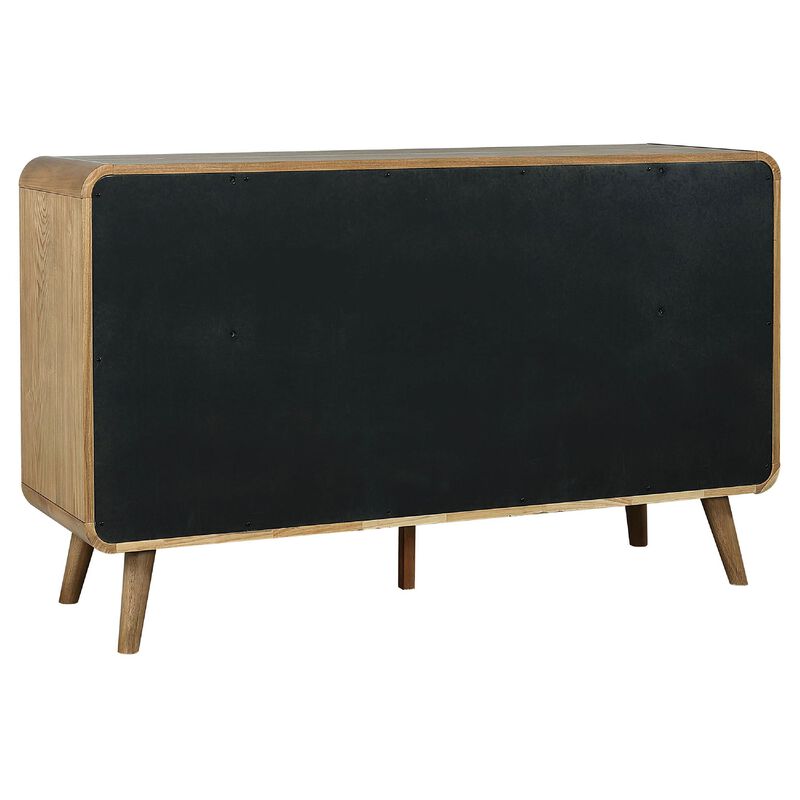 Ryb Wide Dresser with 6 Drawers, Angled Legs, Brown Rubber Wood image number 3