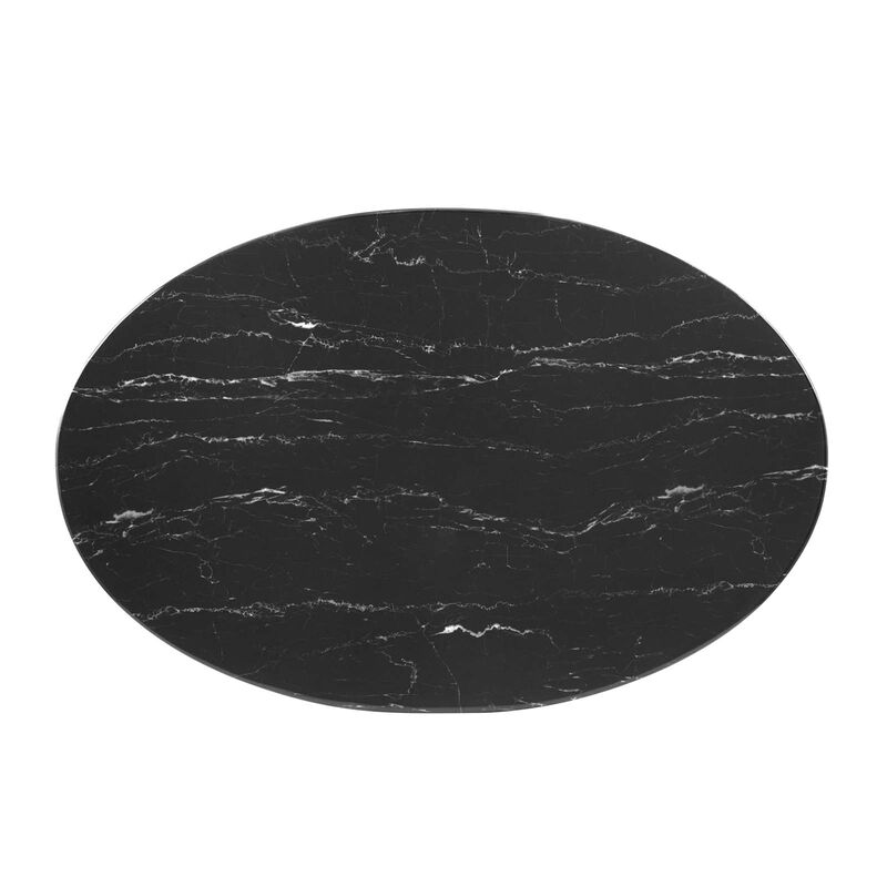 Modway - Verne 42" Artificial Marble Dining Table Gold Black