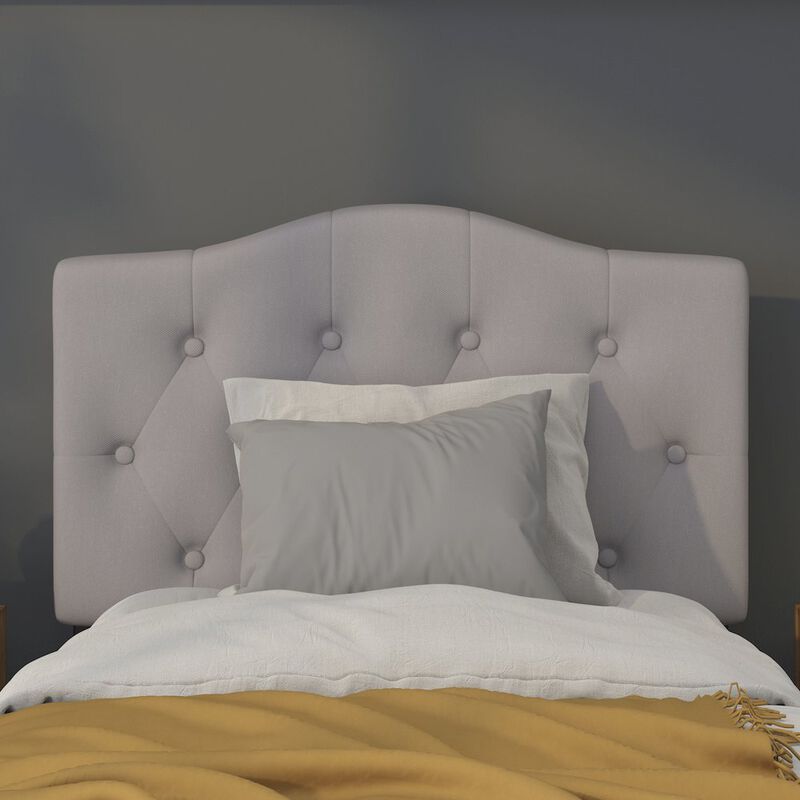 Flash Furniture Tufted Upholstered Twin Size Headboard in Light Gray Fabric image number 8