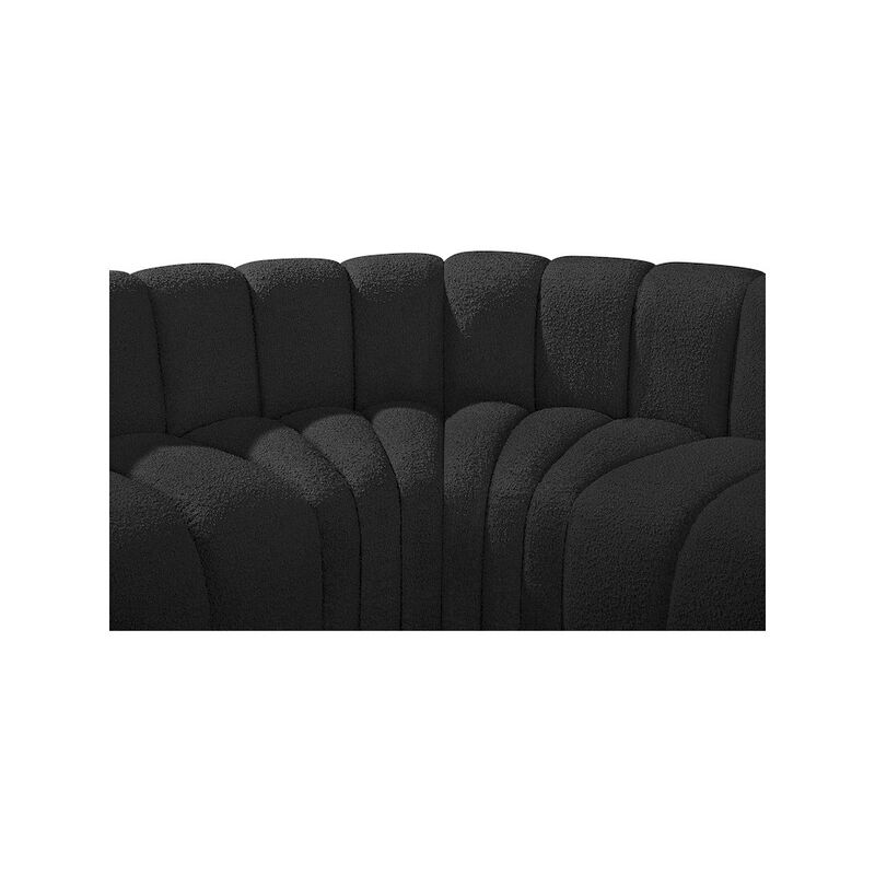 Meridian Furniture Arc Black Boucle Fabric Modular Sofa