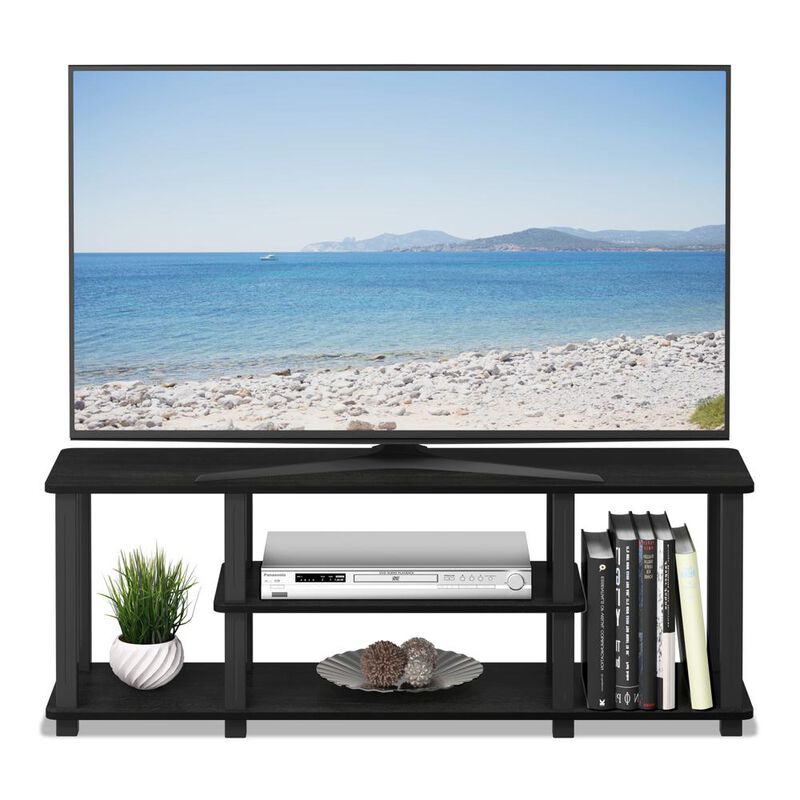 Turn-S-Tube No Tools 3D 3-Tier Entertainment TV Stands with Square Tube, Americano/Black