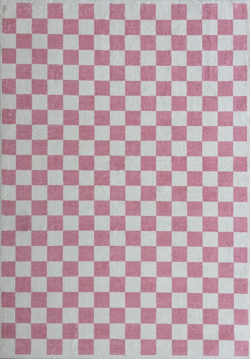 Rug Branch Kids Metro Checkered Blush Pink Indoor Soft Area Rug