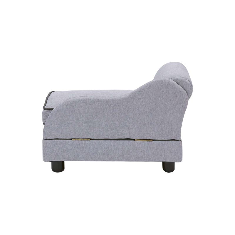Ivan Chaise Lounge with Storage for Cats and Small Dogs, Light Gray image number 7