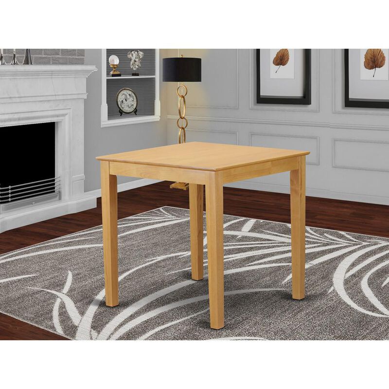 East West Furniture 36-Square  Counter  Height  Pub  Set  table  in  Oak  Finish