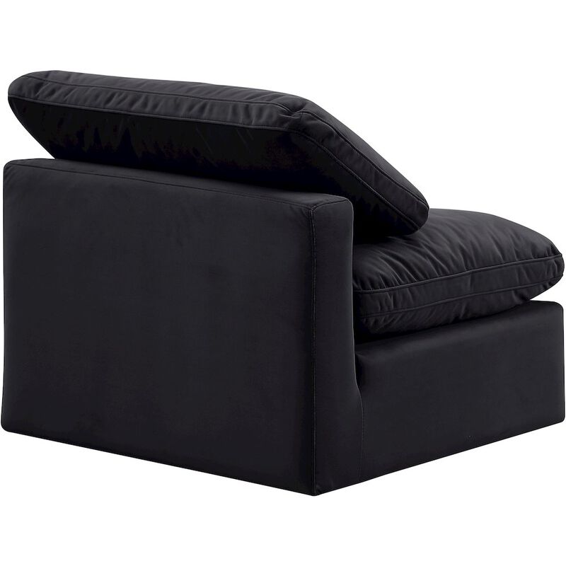 Meridian Furniture Indulge Black Velvet Armless Chair