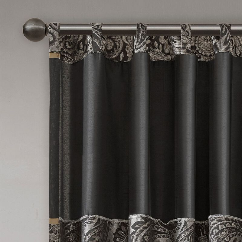 Gracie Mills Thornton Jacquard Curtain Panel Pair - 50x108" image number 2