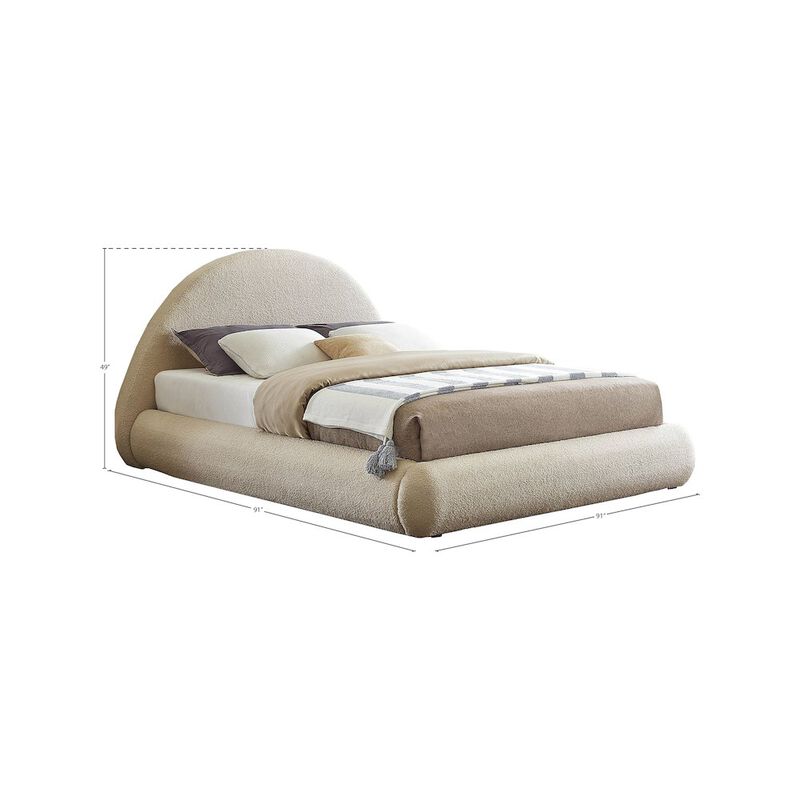 Meridian Furniture Rudy Beige Teddy Fabric King Bed