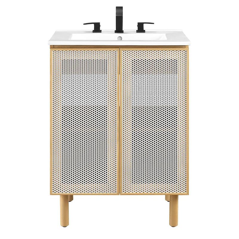 Modway Calla 24 Perforated Metal Bathroom Vanity