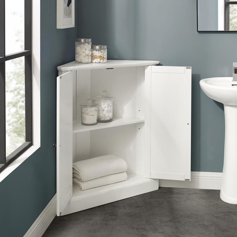 Crosley Furniture Shoreline Stackable Corner Kitchen Storage Pantry