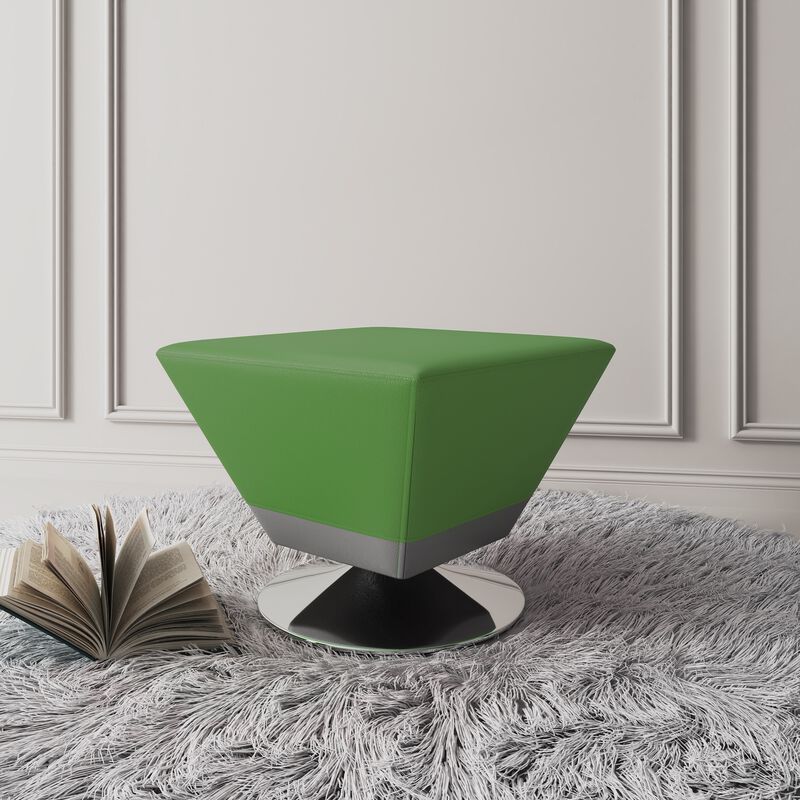 Diamond Green Swivel Ottoman