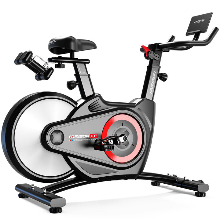 HARISON Magnetic Semi-Commercial & Home Bike, 400LB, Dial Resistance, BT, Tablet Holder, Comfortable, Rear Flywheel (HR-X8)