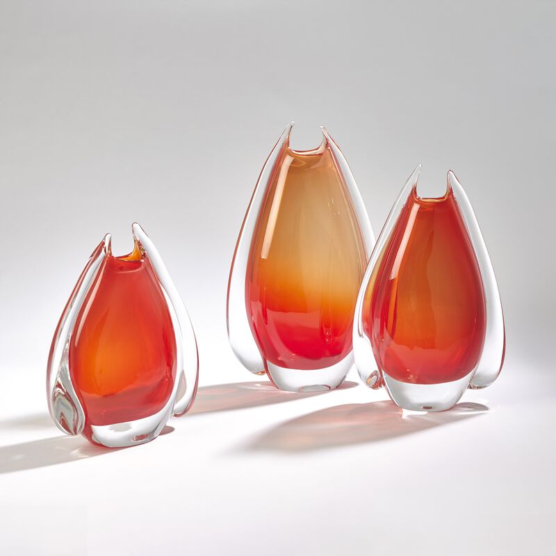 Fin Vase- Orange Medium
