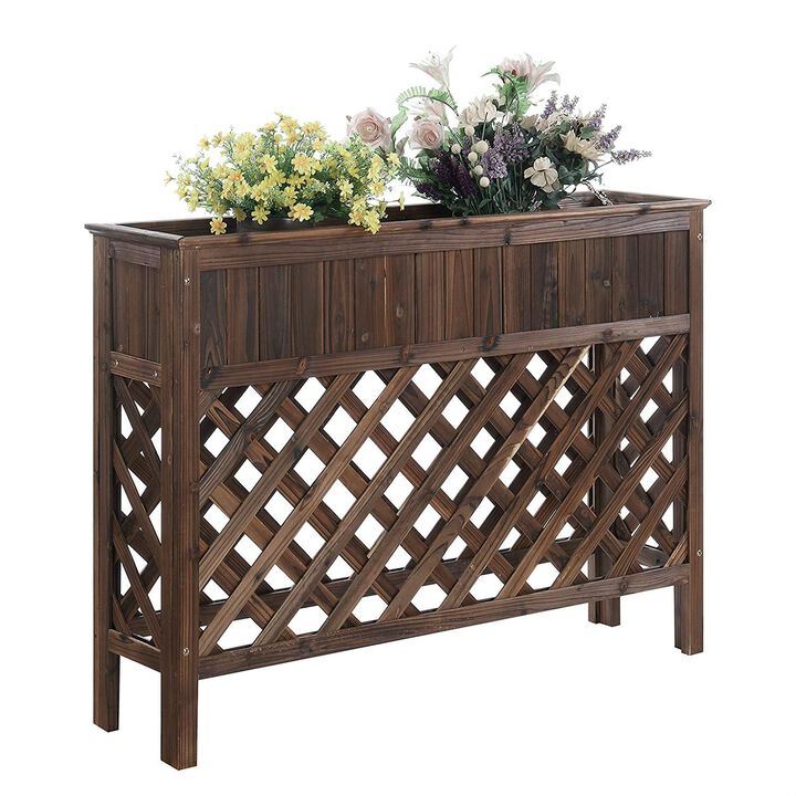 Large Raised Patio Planter in Weathered Cedar &ndash; Durable Outdoor Garden Planter