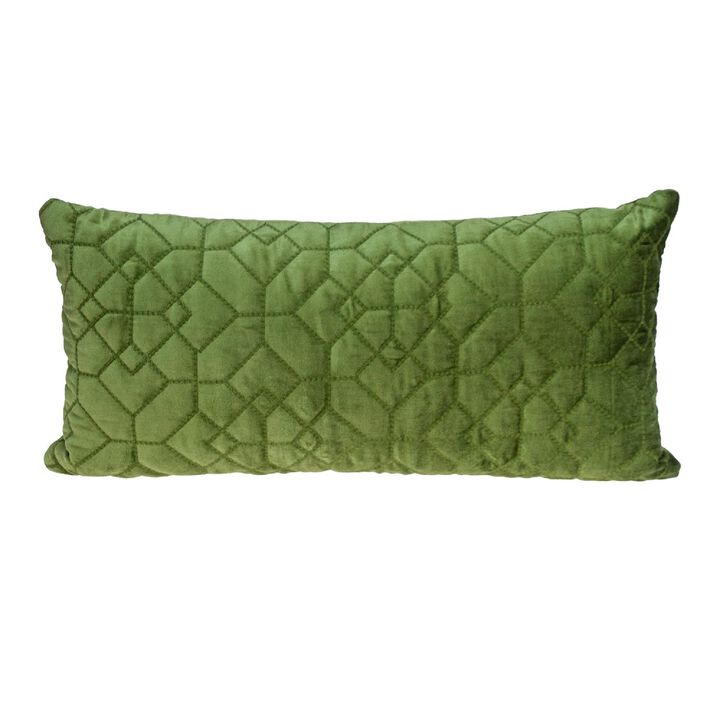 24" Green Transitional Rectangular Throw Pillow