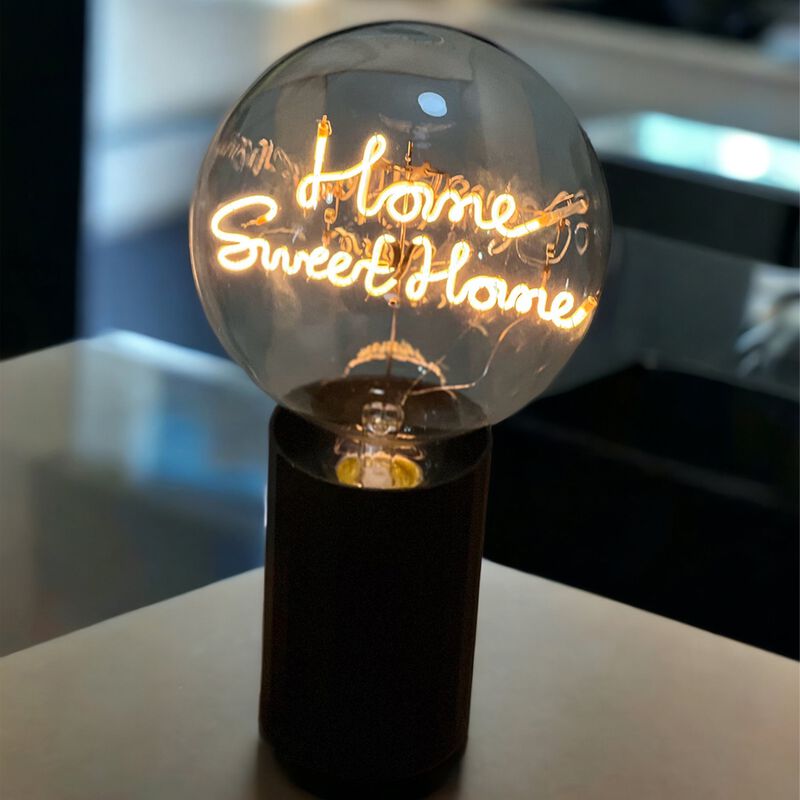 Bulb HOME SWEET HOME Amber with Base Table Lamp PORTABLE Pop image number 3