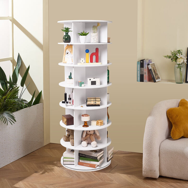 7-Tier Rotating Shoe Rack Tower with 360° Spinning Base for Entryway or Bedroom