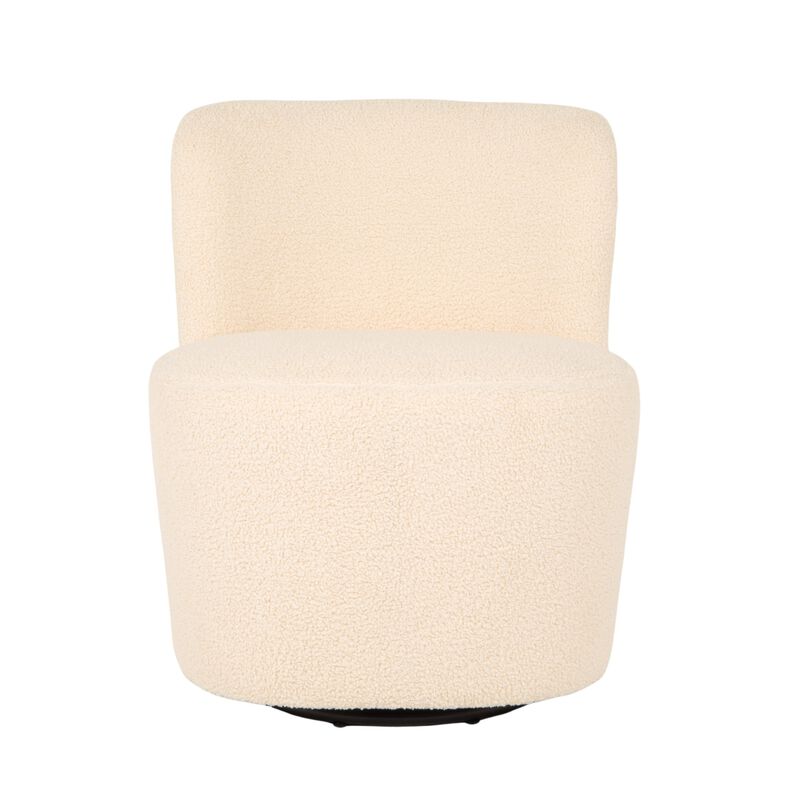 Boucle Swivel Accent Chair, Ivory image number 3