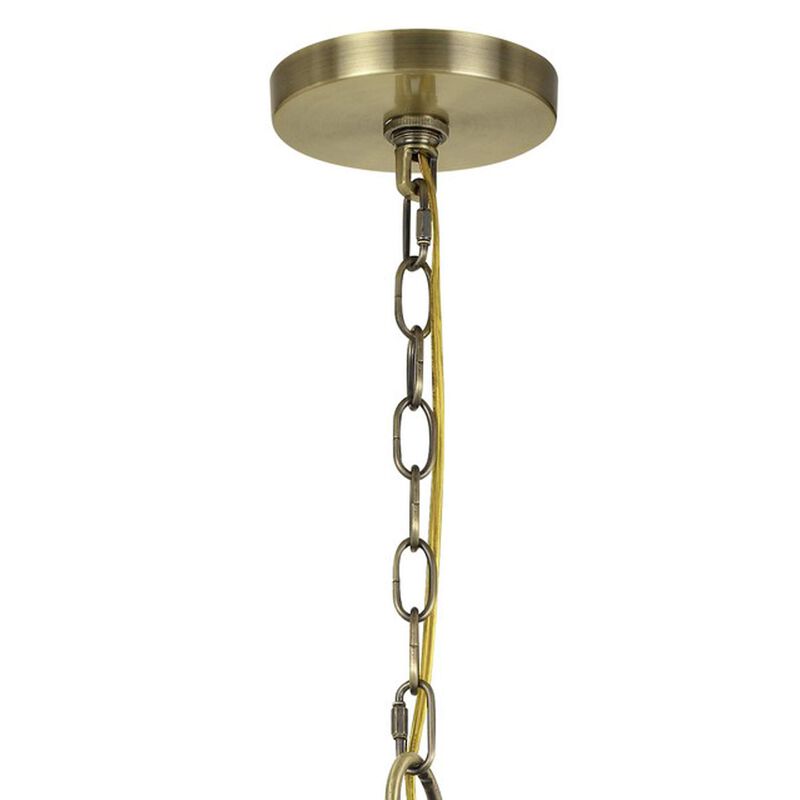Metal Chandelier with 5 Candelabra Holders, Gold - Benzara image number 1