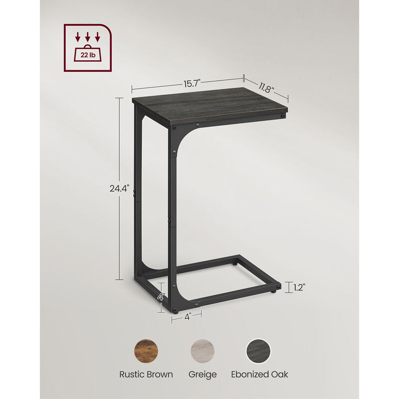 C-Shaped End Table Modern and Space-Saving Design for Easy Access (Set of 2)