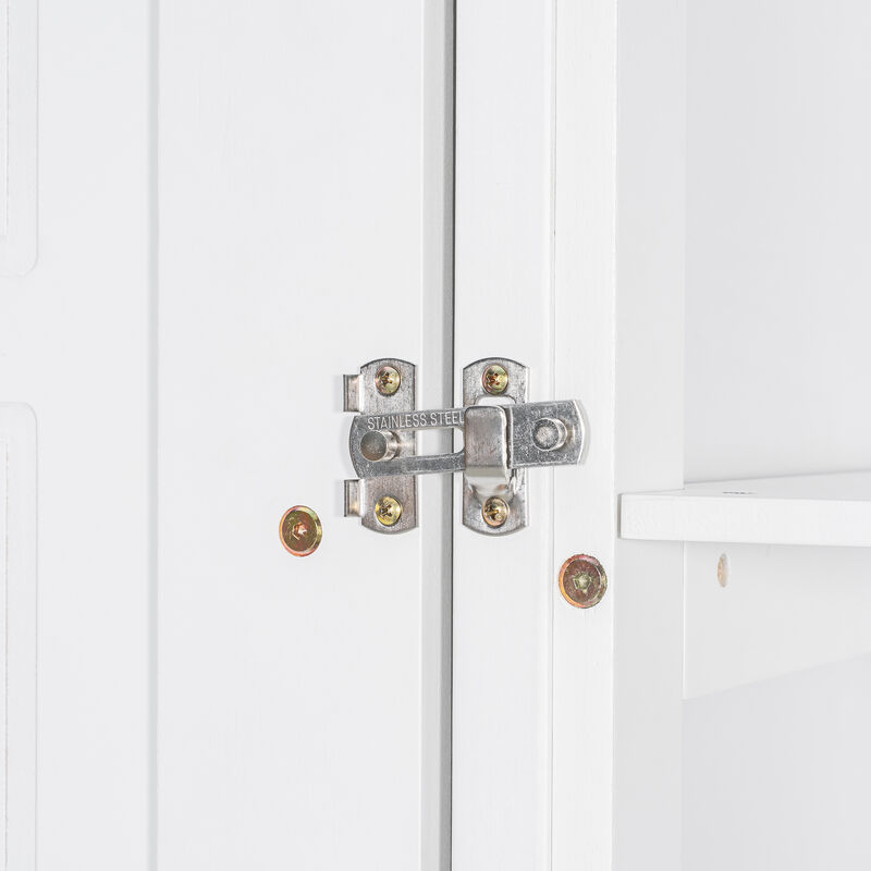 Merax Queen Murphy Bed with Desk, Storage Shelves and Cabinets