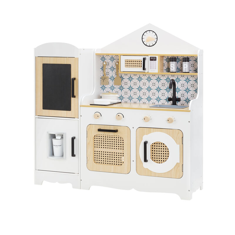Teamson Kids Little Chef Morocco Play Kitchen & 11 pc. Accessory Set, White/Natural image number 4