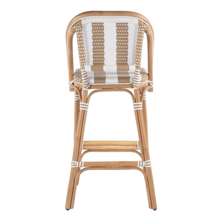 Butler Specialty Lila Rattan 28 in. Seat Height Bar Stool with Back and Footrest