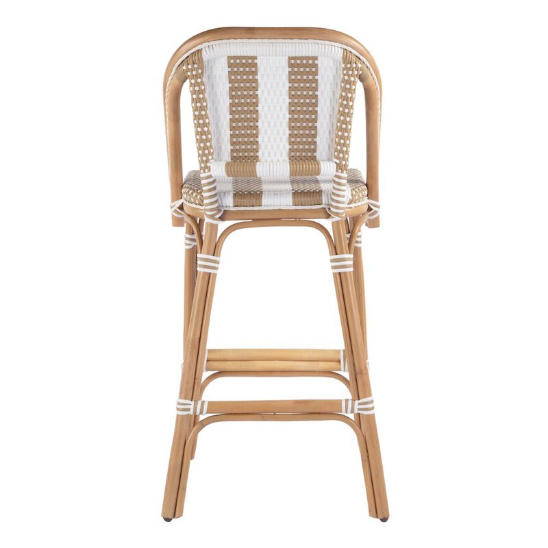 Butler Specialty Lila Rattan 28 in. Seat Height Bar Stool with Back and Footrest