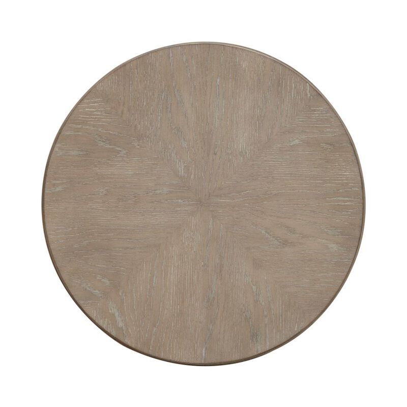 Liberty Furniture Brentwood Round End Table for Living Room - Sandstone Oak Wood image number 2
