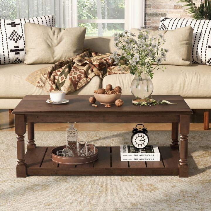 Kabris Farmhouse Wooden Coffee Table