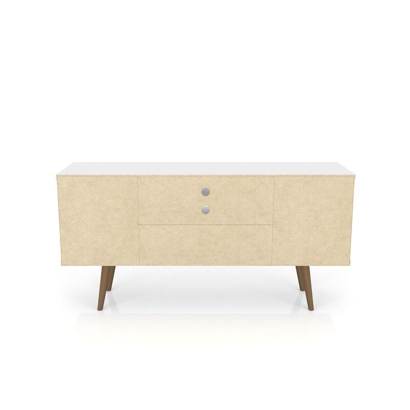 Liberty Medium TV Stand in White and Brown Pattern