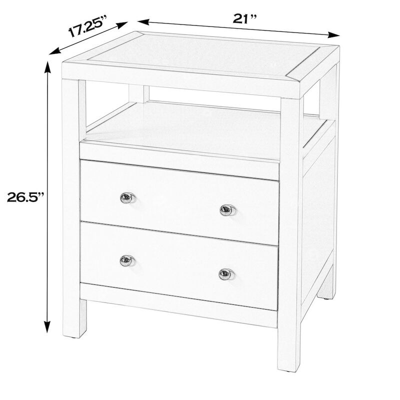 Butler Specialty Nora 21 in. W Rectangular Wood 2 Drawer Nightstand, Light Blue image number 2