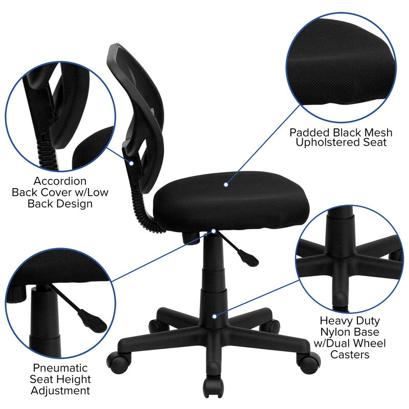 Neri Low Back Mesh Swivel Task Office Chair image number 3