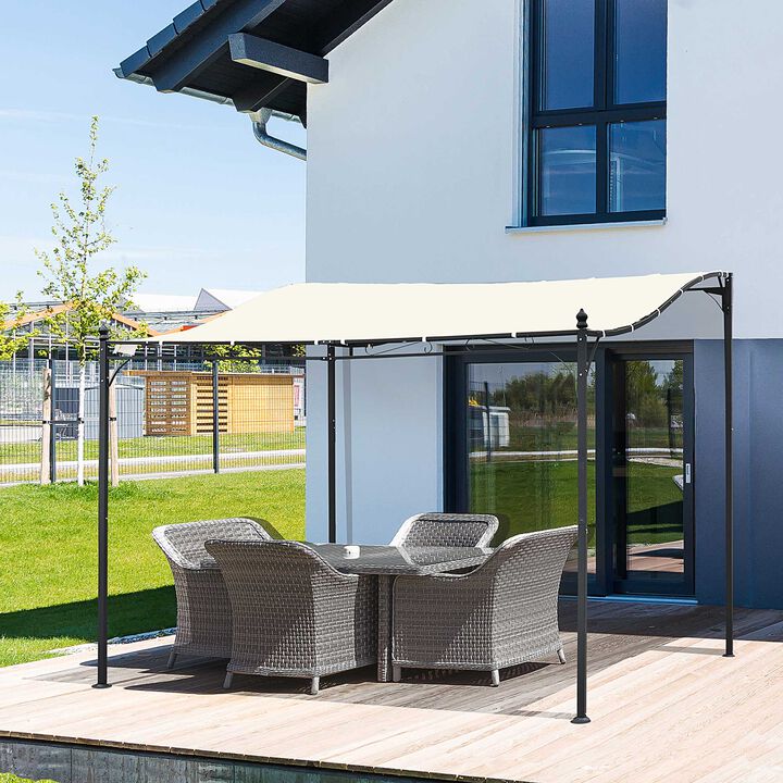 10' x 10' Steel Outdoor Pergola Gazebo Patio Canopy with Durable & Spacious Weather-Resistant Design, Cream White