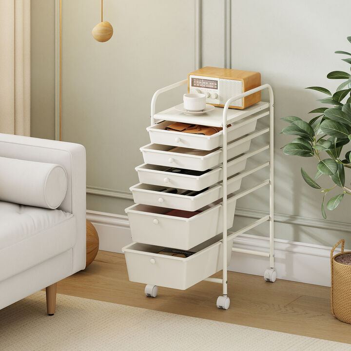 6-Drawer Mobile Storage Organizer Cart for Home, Office and Craft Room
