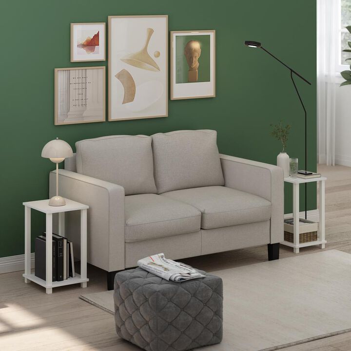 Simplistic End Table, Small, Set of 2, White