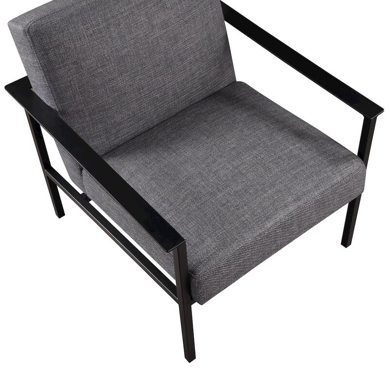 Comfort Pointe Milano Charcoal Stationary Metal Accent Chair