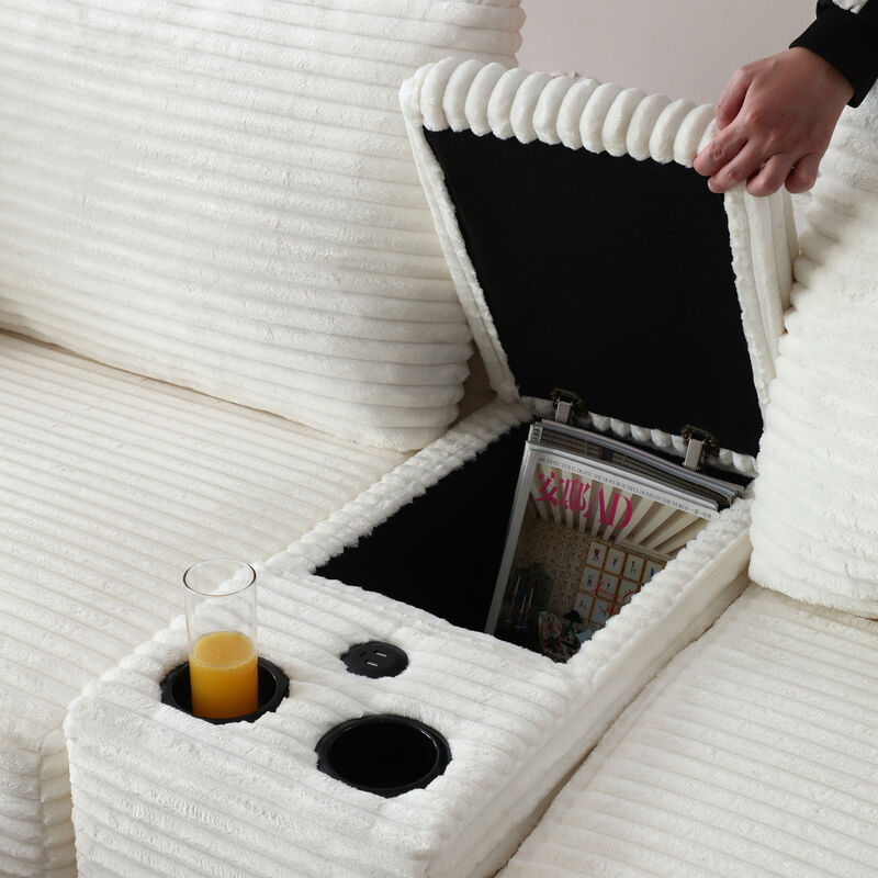 Snogla Sectional Sofa with Cup Holders image number 4