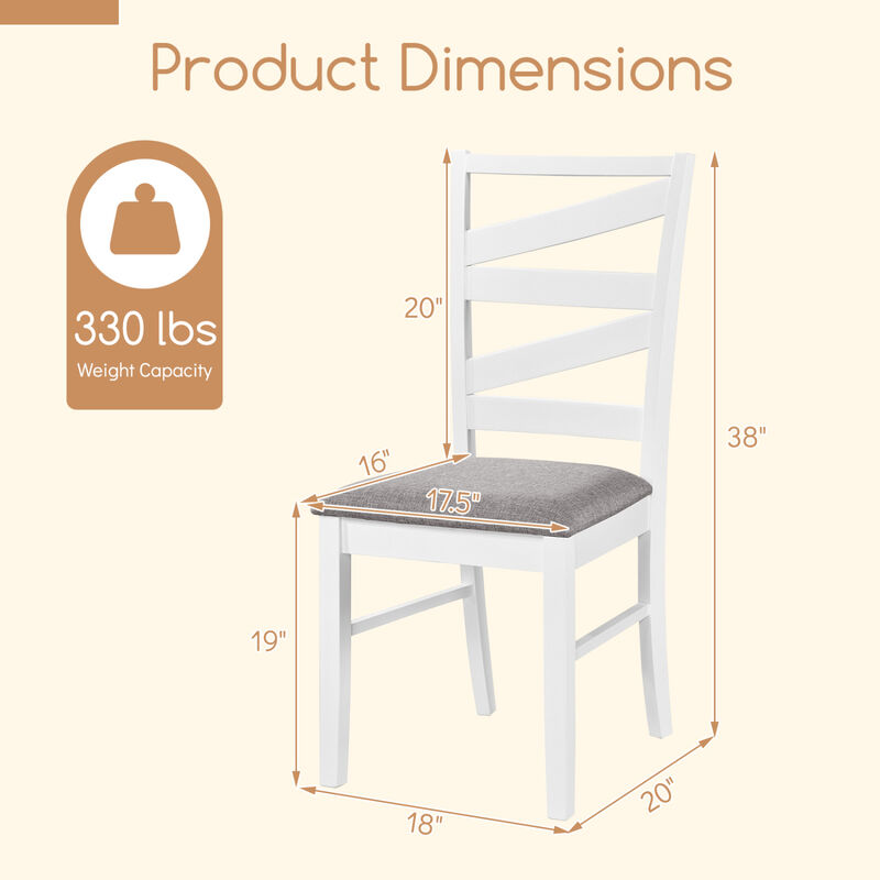 Set of 4 Wooden Dining Chairs with Backrests for Kitchen and Dining Room image number 2