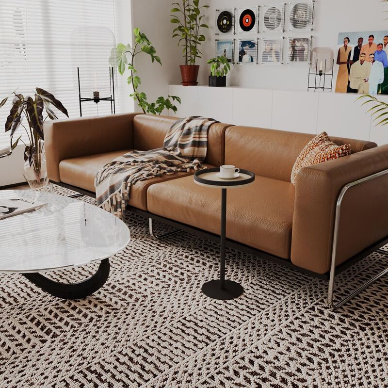 ZEXVIDA Round Drink Table,Small Pedestal Table,Small Round Side Table for Small Spaces,Martini Table for Living Room, Bedroom, B