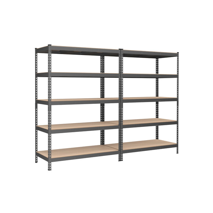 5-Tier Storage Shelves Set of 2 – Durable Metal Racks for Home, Garage