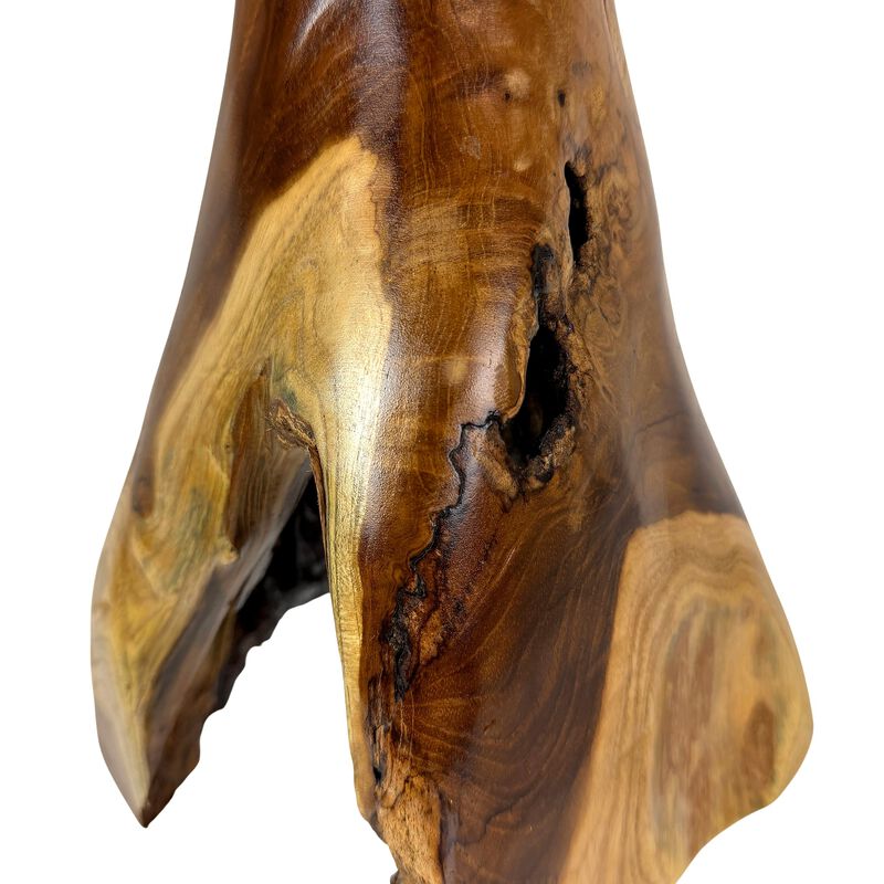 Teak Wood Mushroom Statue Hand Carved Natural Sculpture 165 In Decor image number 5