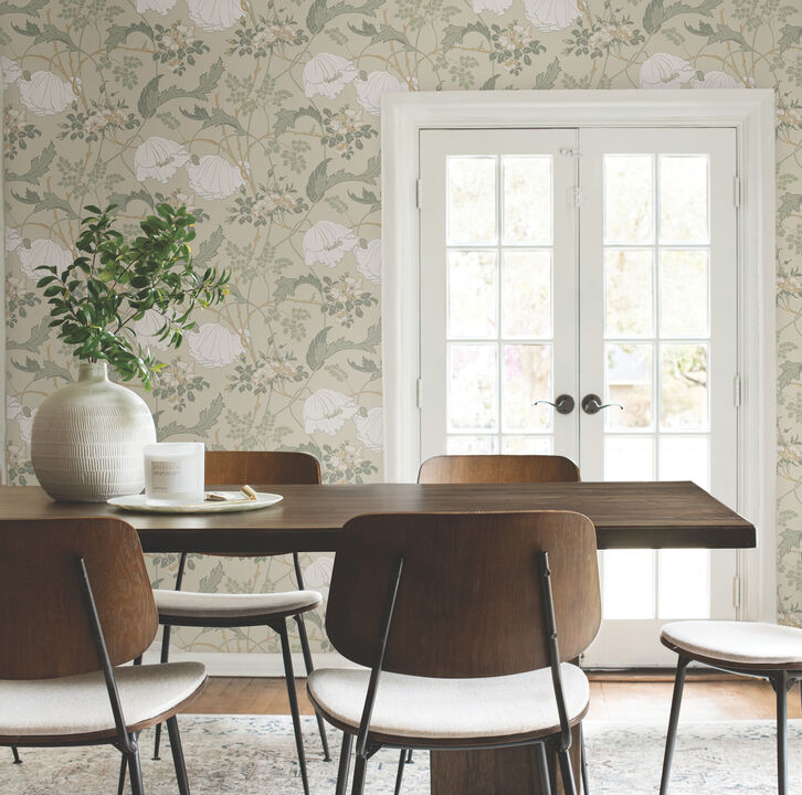 Gwendolyn Linen & Sage Wallpaper