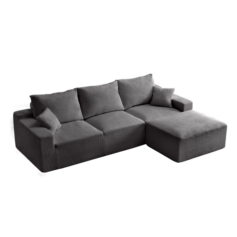 Merax 110" L-Shaped Corduroy Sectional Sofa