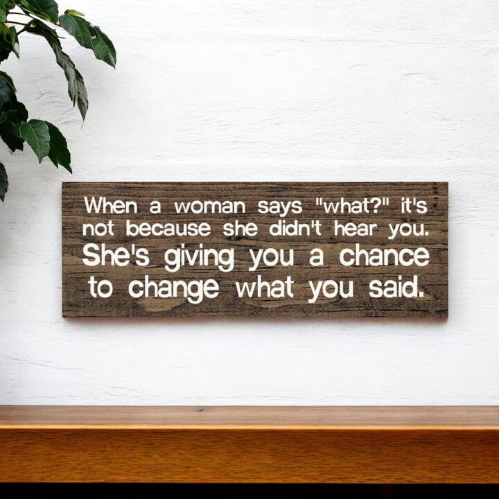 Funny Marriage Quote Wall Decor on Solid Knotty Pine Wood with Hanging Slot