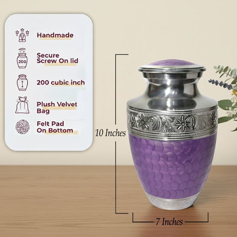 Engraved Memorial Urn with Textured image number 6