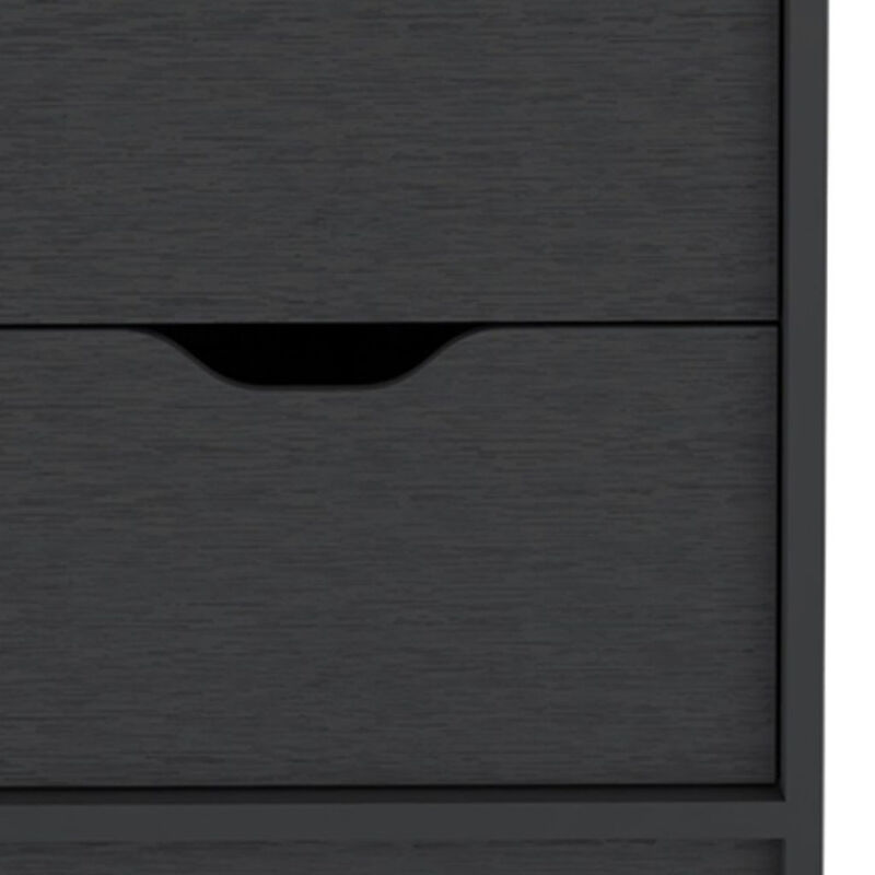 Wood-Style Nightstand with 2 Drawers – Faux Wood Bedside Table