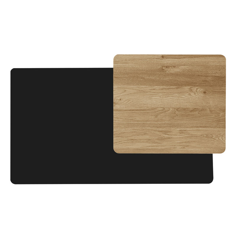 Merax Set of 2 Nesting Coffee Tables Farmhouse Style Solid Wood Rectangular Living Room Tables Multi-Level Side End Tables for Sofa