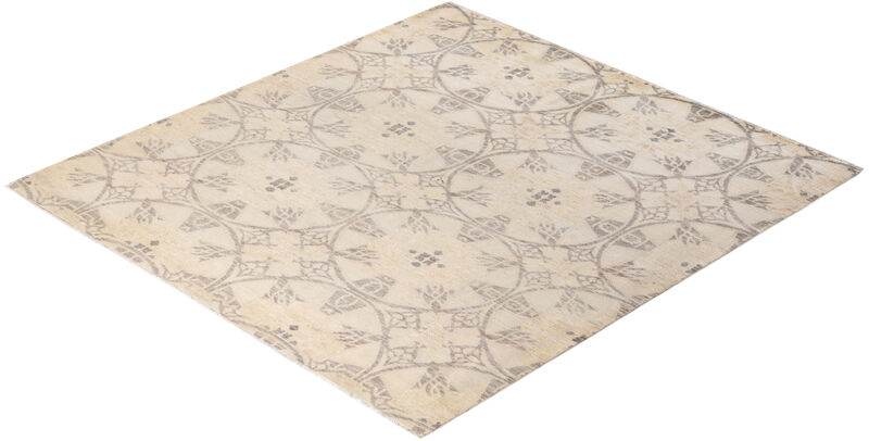 Suzani, One-of-a-Kind Hand-Knotted Area Rug  - Ivory, 6' 1" x 6' 5"