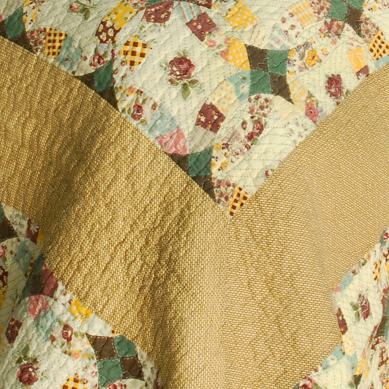 3PC Cotton Quilt Set Queen Vermicelli Quilted Bedding image number 2