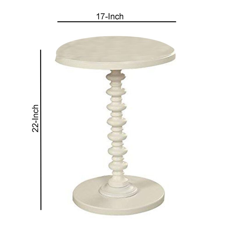 Astonishing Side Table With Round Top, White image number 5